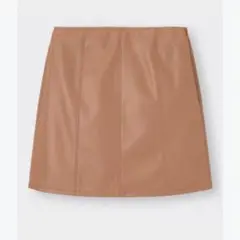GU新品フェイクレザー ミニスカート ブラウン