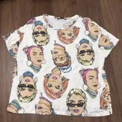 ZARA 半袖tシャツ フェイス柄　柄物