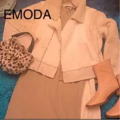 エモダ　フェイクファーオーバーサイズボアショートブルゾン