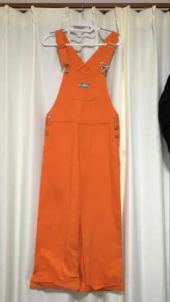 BeiBang 赤 オレンジ オーバーオール メンズ ロング丈 サロペット