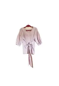 ROPÉ PICNIC ロペピクニック リボン ピンク ストライプ Vネック