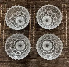 【昭和レトロ】 水玉模様 ガラス鉢 ガラスボウル デザート皿 小物入れ