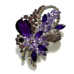 【訳あり品】BR-168 ♡ フラワー 花 ビジュー ブローチ ♡ 大ぶり