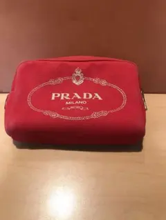 Hitoshi様専用品 プラダ　カナパ　赤色　キャンバスポーチ　化粧ポーチ