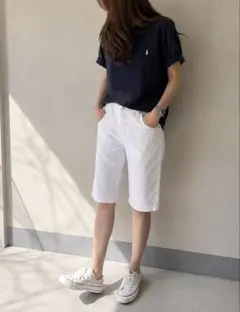 ホワイト ハーフパンツ ショートパンツ ラルフローレン　L