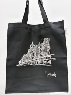 ハロッズ　Harrods　トートバッグ　エコバッグ　A4大　黒のサムネイル