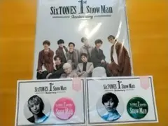 Snow Man 1st Anniversary 缶バッジ・ダブルクリアファイル