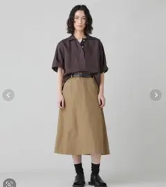 マーガレットハウエル コットン リネン ツイル スカート シンプルのサムネイル