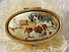 犬の絵柄　アクセサリーケース　小物入れ