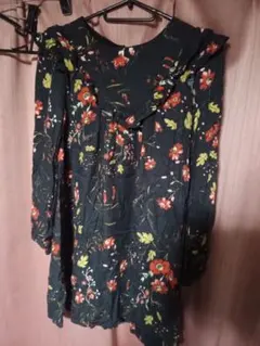 ZARAザラ花柄フード付き長袖チュニック