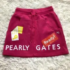 パーリーゲイツ ゴルフスカート ピンク サイズ0 レディース 華やか ロゴのサムネイル