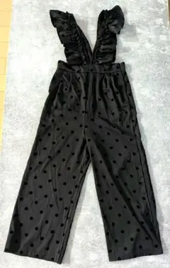 新品 La-gemme フリル肩紐　ドットパンツ　L