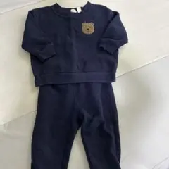 ネイビー クマ刺繍 トレーナー・パンツセット