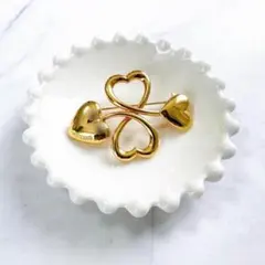 【モスキーノ】 ヴィンテージ　ゴールド　ハート　デザイン　ブローチ