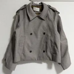 nugu ダブルボタンチェックトレンチジャケット