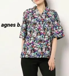 アニエスベー【agnes b.】ボタニカル柄シャツ サイズ2 総柄 派手 半袖 