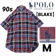 90s Polo Ralph Lauren BLAKE 半袖チェックシャツ M