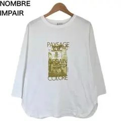 NOMBRE IMPAIR　フォトプリント　レディース　七分袖　Tシャツ　丸首