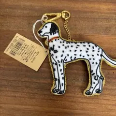 インドザリ刺繍　ダルメシアン　犬　キーホルダー