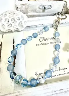 新作》スマホストラップ♡ハンドストラップ♡ブルー系