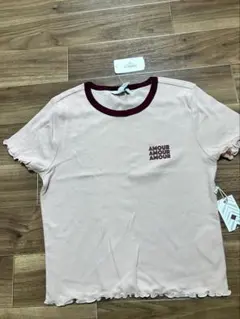 FOREVER 21 AMOUR ロゴ 半袖Tシャツ ピンク