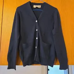 100%カシミヤ 紺色 カーディガン