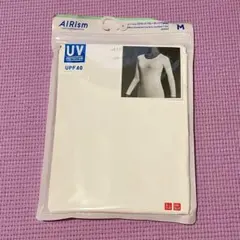 【Ｍ】 ユニクロ エアリズム UVカットクルーネックＴ（長袖） 白