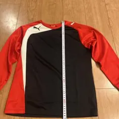 PUMA 長袖プラクティスシャツ 黒赤