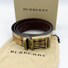 BURBERRY バーバリー ベルト ノバチェック ホース メンズ リバーシブル