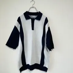 ZARA ポロシャツ グレー/ネイビー 半袖