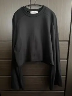 LE CIEL BLEU ブラック クロップドトレーナー 36