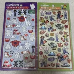 正規品 ボンボンドロップシール ディズニー　ズートピア ベイマックス 2枚セット