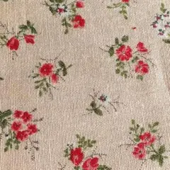 2枚セット　花柄綿生地セット（クリーム・濃紺）