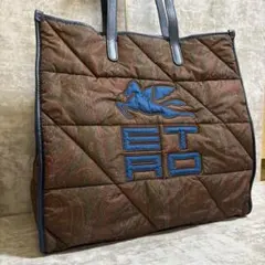 K201 極美品✨Etro キルティング　トートバッグ　ペイズリー柄　大容量のサムネイル