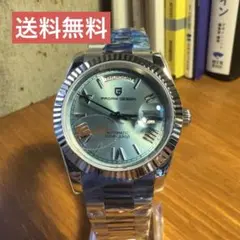 新品・高品質・高コスパ！　メンズ腕時計　自動巻き　アイスブルーローマンダイヤル