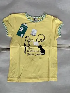 ☆未使用☆Petit Jam 猫プリント Tシャツ イエロー120cmのサムネイル