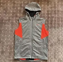 NIKE フード付きベスト グレー×オレンジ Mサイズ