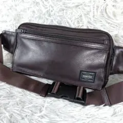 美品 POTER アメイズ オールレザー ウエストポーチ ウエスト ボディバッグ AMAZE（PORTER） ポーター アメイズ ウエストバッグ 022-03796 ボディ
