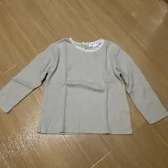 ZARA 長袖カットソー　ワッフル生地　グレージュ　98cm