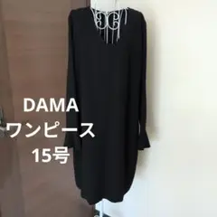 DAMA 黒のVネックひざ丈ワンピース15 AR