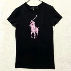 【美品✨】ラルフローレン ビッグポニー 半袖Tシャツ PINK PONY 黒XSのサムネイル