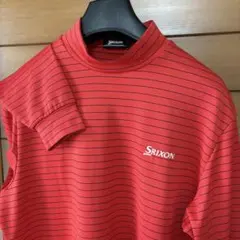 極美品サイズL/SRIXONロゴ立体刺繍/快適ストレッチ/長袖モックネックシャツ
