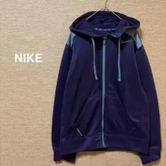 1742【NIKE】メンズ　フード付パーカー　裏起毛　ジップ【S】紫　スポーツ