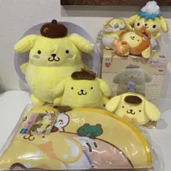 ポムポムプリン ぬいぐるみ・マスコット・バッグ・ポーチ・ライト まとめ売り ８点