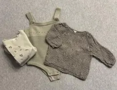 韓国子供服 トップス 長袖 ロンパース 帽子 4点 60-80