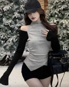 シーイン　SHEIN 冬服　ワンホン　トップス　長袖