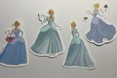 シンデレラ ステッカー 4枚 ディズニー