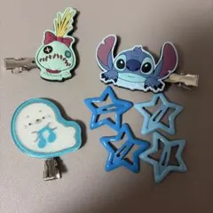 ディズニー スティッチ スクランプ ヘアクリップ セット