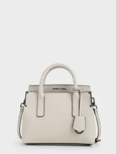 ストラクチャードダブルトップハンドルトート最安値 CHARLES & KEITH