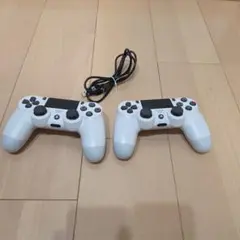 PS4 DualShock4 グレイシャーホワイト ×2 コード付き